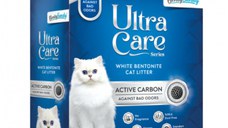 BENTY SANDY Ultra Care Active Carbon, neparfumat, așternut igienic pisici, granule, bentonită, aglomerant, neutralizare mirosuri, 8l