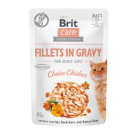 BRIT Care Fillets In Gravy, Pui, plic hrană umedă fără cereale pisici, (în sos), 85g - 2