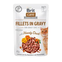 BRIT Care Fillets In Gravy, Rață, plic hrană umedă fără cereale pisici, (în sos), 85g - 1