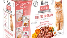 BRIT Care Flavour Box Fillet In Gravy, 4 arome, plic hrană umedă fără cereale pisici, (în sos), 85g x 12