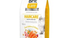 BRIT Care Haircare Healthy & Shiny Coat, Somon și Pui, hrană uscată fără cereale pisici, piele și blană, 7kg