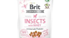 BRIT Care Snack Crocant pentru Câini Junior cu Insecte si Zer si Probiotice, 200g