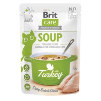 BRIT Care Soup, Curcan, plic hrană umedă fără cereale pisici, apetit capricios, (topping), 75g - 1