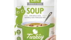 BRIT Care Soup, Curcan, plic hrană umedă fără cereale pisici, apetit capricios, (topping), 75g