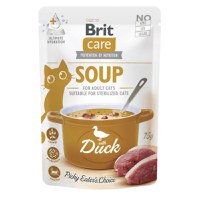 BRIT Care Soup, Rață, plic hrană umedă fără cereale pisici, apetit capricios, (topping), 75g - 1