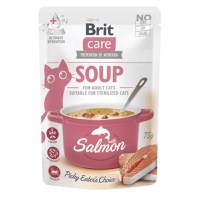 BRIT Care Soup, Somon, plic hrană umedă fără cereale pisici, apetit capricios, (topping), 75g - 1