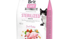 BRIT Care Sterilized Sensitive, Iepure, hrană uscată fără cereale pisici sterilizate, 2kg
