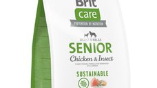 BRIT Care Sustainable Senior Digest & Relax, hrana uscata pentru caini seniori XS-XL cu pui si insecte, 3 kg
