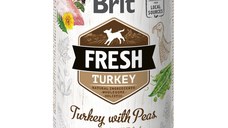 BRIT Fresh, Curcan cu Mazăre, conservă hrană umedă conținut redus cereale câini, (în aspic), 400g