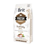 BRIT Fresh Fit & Slim Adult S-XL, Curcan cu Mazăre, hrană uscată conținut redus cereale câini, managemetul greutății, 2.5kg - 2