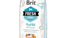 BRIT Fresh Muscles & Joints Adult L-XL, Pește cu Dovleac, hrană uscată conținut redus cereale câini, 12kg