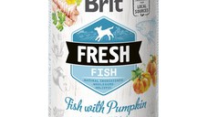 BRIT Fresh, Pește cu Dovleac, conservă hrană umedă conținut redus cereale câini, (în aspic), 400g