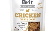 BRIT Jerky Chicken Treats with Insect Coins for Dogs, 200g