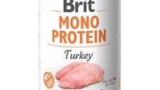 BRIT Mono Protein, Curcan, conservă hrană umedă monoproteică fără cereale câini, (pate), 400g