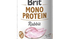 BRIT Mono Protein, Iepure, conservă hrană umedă monoproteică fără cereale câini, (pate), 400g