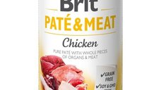BRIT Pate & Meat, Hrană Umidă pentru Câini cu Pui și Carne, Fără Cereale, 400g