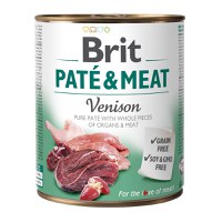 BRIT Pate & Meat, Vânat, conservă hrană umedă fără cereale câini, (pate cu bucăți de carne), 800g - 1