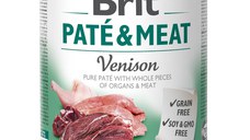 BRIT Pate & Meat, Vânat, conservă hrană umedă fără cereale câini, (pate cu bucăți de carne), 800g