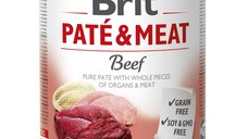 BRIT Pate & Meat, Vită, conservă hrană umedă fără cereale câini, (pate cu bucăți de carne), 800g