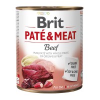 BRIT Pate & Meat, Vită, conservă hrană umedă fără cereale câini, (pate cu bucăți de carne), 800g - 3