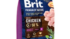 BRIT Premium By Nature Adult Small Breed, XS-S, Pui, hrană uscată câini, 3kg