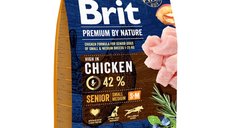 BRIT Premium By Nature Hrana Uscata pentru Caini Senior, Rasa Mica si Medie, 3kg