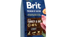 BRIT Premium By Nature Light, Curcan cu Ovăz, hrană uscată câini, managementul greutății, 15kg