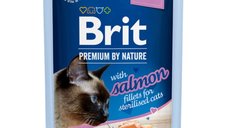 BRIT Premium by Nature Plic Hrană Umedă pentru Pisici Sterilizate cu Somon, 85g