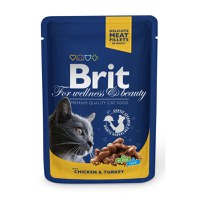 BRIT Premium, Pui și Curcan, plic hrană umedă pisici, (în sos), 100g - 1