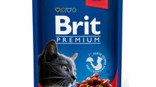 BRIT Premium, Vită și Mazăre, plic hrană umedă pisici, (în sos), 100g