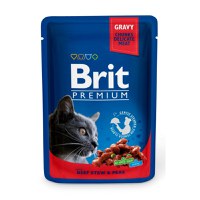 BRIT Premium, Vită și Mazăre, plic hrană umedă pisici, (în sos), 100g - 2