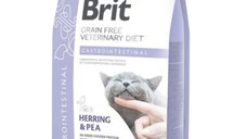 BRIT VD Gastrointestinal, Hering, dietă veterinară, hrană uscată fără cereale pisici, sistem digestiv, 2kg