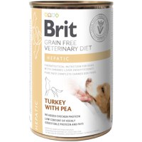 BRIT VD Hepatic, XS-XL, Curcan, dietă veterinară, conservă hrană umedă fără cereale câini, sistem hepatic, (în aspic), 400g - 2