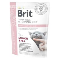 BRIT VD Hypoallergenic, Somon, dietă veterinară, hrană uscată fără cereale pisici, alergii, 400g - 2