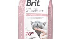 BRIT VD Hypoallergenic, Somon, dietă veterinară, hrană uscată fără cereale pisici, alergii, 5kg