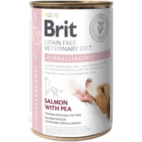 BRIT VD Hypoallergenic, XS-XL, Somon, dietă veterinară, conservă hrană umedă fără cereale câini, alergii, (în aspic), 400g - 2