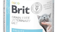 BRIT VD Obesity, Miel, dietă veterinară, conservă hrană umedă fără cereale pisici, obezitate, (în aspic), 200g