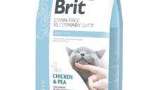 BRIT VD Obesity, Pui, dietă veterinară, hrană uscată fără cereale pisici, obezitate, 400g