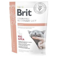 BRIT VD Renal, Ou, dietă veterinară, hrană uscată fără cereale pisici, sistem renal, 400g - 1