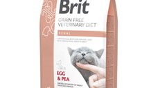 BRIT VD Renal, Ou, dietă veterinară, hrană uscată fără cereale pisici, sistem renal, 5kg