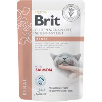 BRIT VD Renal, Somon, dietă veterinară, plic hrană umedă fără cereale pisici, sistem renal, (în sos), 85g - 2