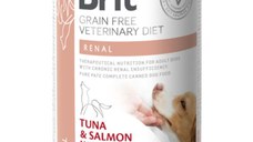 BRIT VD Renal, XS-XL, Ton și Somon, dietă veterinară, conservă hrană umedă fără cereale câini, sistem renal, (în aspic), 400g