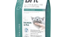 BRIT VD Sterilised, Somon, dietă veterinară, hrană uscată fără cereale pisici sterilizate, 5kg