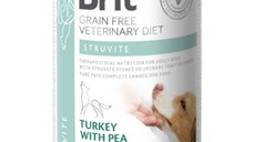 BRIT VD Struvite, XS-XL, Curcan, dietă veterinară, conservă hrană umedă fără cereale câini, sistem urinar, (în aspic), 400g