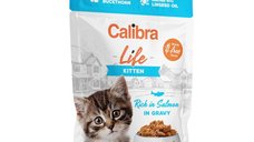 CALIBRA Life Somon pentru Pisici Junior, Plic Hrană Umedă Fără Cereale, 85g