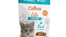 CALIBRA Life Sterilised Rață - Plic Hrană Umedă Fără Cereale pentru Pisici Sterilizate, 85g