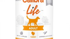 CALIBRA Life, XS-XL, Curcan și Mere, conservă hrană umedă monoproteică fără cereale câini, (pate), 400g
