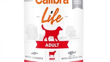 CALIBRA Life, XS-XL, Vită și Morcov, conservă hrană umedă monoproteică fără cereale câini, (pate), 400g