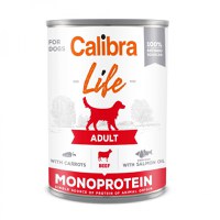 CALIBRA Life, XS-XL, Vită și Morcov, conservă hrană umedă monoproteică fără cereale câini, (pate), 400g - 2