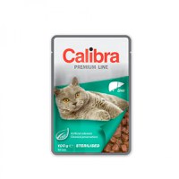 CALIBRA Premium Line Sterilised, Ficat, plic hrană umedă pisici sterilizate, (în suc propriu), 100g - 1